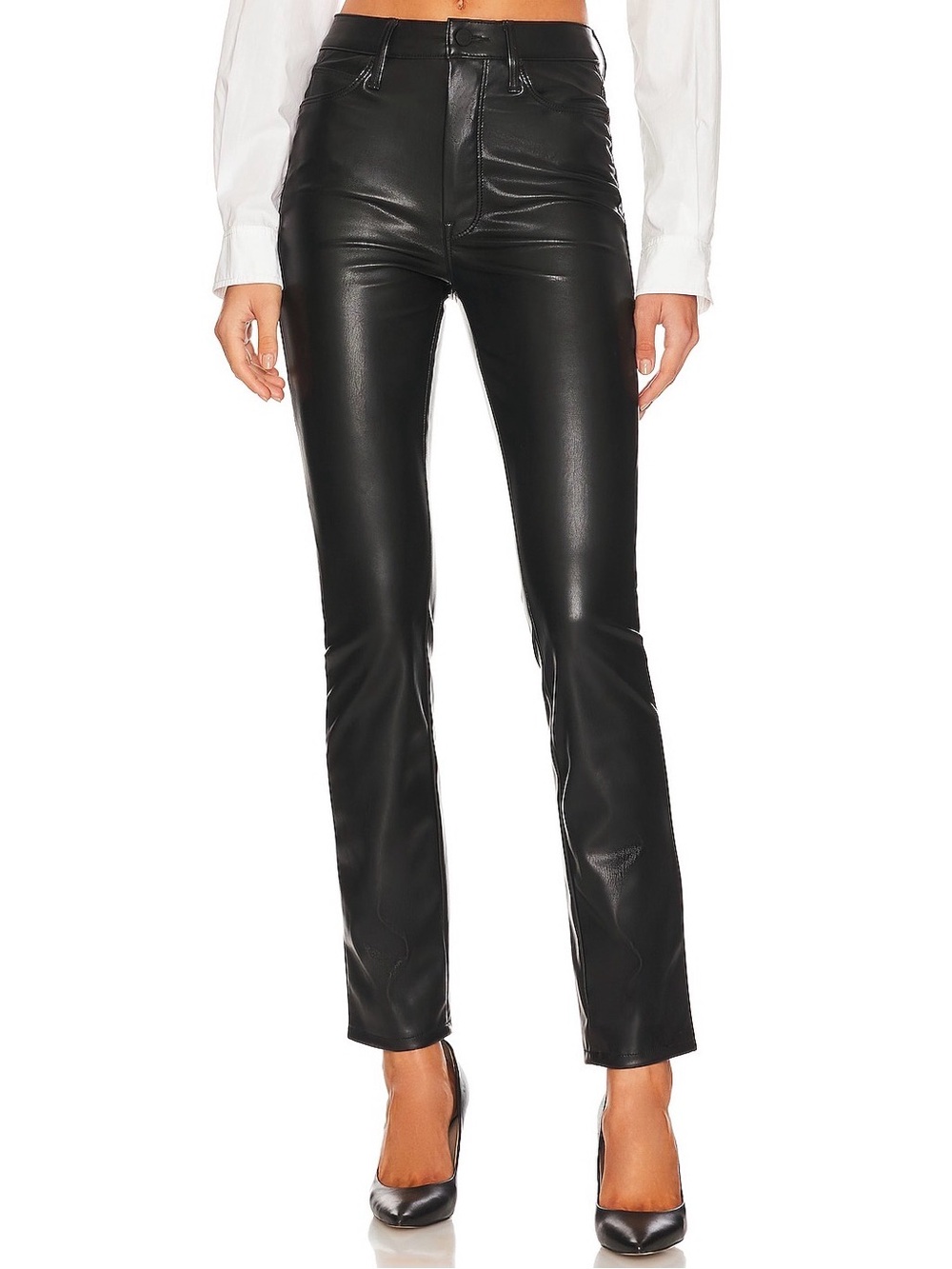 NWOT Veronica beard Black Faux Leather Straight-Leg Pants